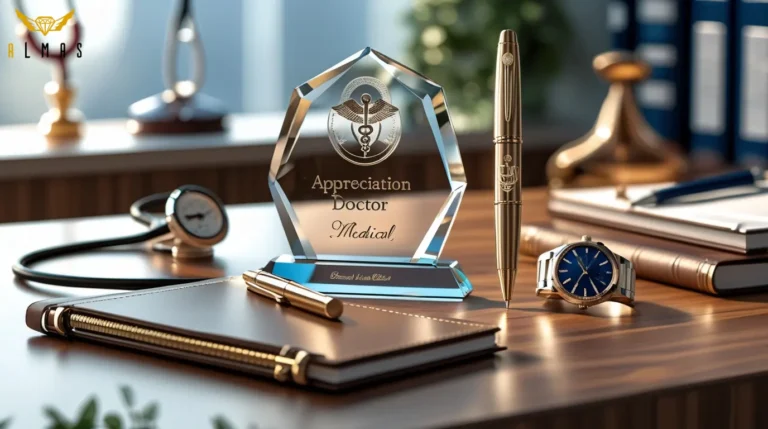 تصویر یک تندیس که روی میز یک دکتر هست در مطلب ایده هدیه برای پزشک